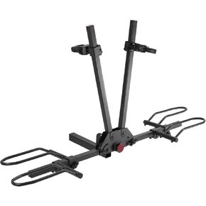 CyberRack E2 Hitch 2 EBike Rack with Ramp, 200 lbs Capacity Electric Bike Carrier Foldable Platform Mount, Up to 5-inch Fat Tire Bicycle for 2'' Receiver Cars Trucks SUVs Minivans RV, Trailer