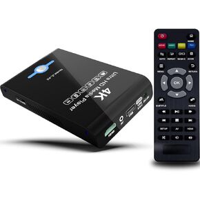 4K Ultra HD Media Player & HDD العلبة 2-in-1-تشغيل H.265/HEVC H.264/AVC MP4 MKV Fideos MP3 Music JPG Photos ، 4K 60fps HDMI ، ALANOG AV ، يدعم 2 "/2.5"/3 "HDDs مع توسيع بطاقة USB/SD.