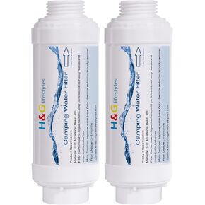 H&G Lifestyles Inline Water Softener, Calcium Inhibitor Filter for Garden Hose, Hose Filters for Drinking Car Washing, Soft Water Filtration System for Hot Tub Swimming Pool(2 Packs)