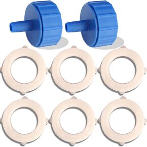 6-Pack Replacement Gasket Seals and 2-Pack Adapters for Sawyer Products Water Filtration System