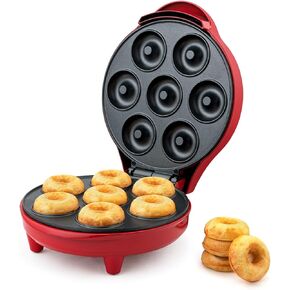 7-Count Mini Donut Maker – Makes 7 Donuts in Minutes, Non-Stick Plates, Compact Upright Storage, Easy to Use & Clean – Fun Baking Appliance for Kids, Adults, and Breakfast Treats