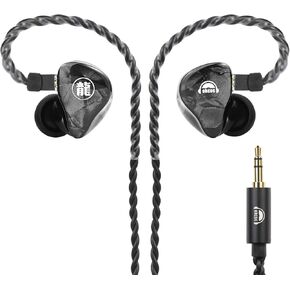 سماعات OKCSC HIFI عالية الدقة ، سائق ديناميكي ثنائي المغنطيس ، 6.2 مم ، كابل قابل للفصل 0.78 ملم ، ومقياس التنين الأسود ، وحساسية 106 ديسيبل ، والتشويه المنخفض (<0.5 ٪) ، وتراكيب أذن إضافية ، أسود ، أسود