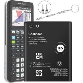 TI 84 Plus CE Battery, TI-84 Plus CE Battery Replacement for Texas Instruments Calculator, TI-84 Calculator, Part No. P11P35-11-N01 3.7V 2600mAh, TI-Nspire CX II TI-Nspire CX II CAS