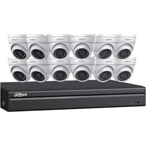 Dahua Technology N5164E124 16-Channel 12MP 4K ePoE NVR with 4TB HDD & 12 4MP Night Vision Mini Turret Cameras Kit