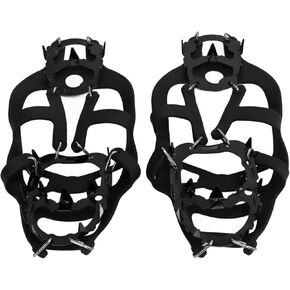 18 Spikes Crampons Ice Cleaps جر الثلج قبضة الثلج للأحذية غير المشي على المشي معدات للتنزه في الجبال في الهواء الطلق أنشطة أسود الحجم م