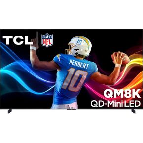 TCL مقاس 98 بوصة من QM8K Series QD-Mini LED 4K UHD Google TV Smart TV Next Generation Mini Mini-QLED ، 144Hz ، 288Hz VRR ، NO NO BOZEL DESIGN ، جودة الصورة التي لا تضاهى ، معالجة الذكاء الاصطناعي (98QM8K ، 2025)