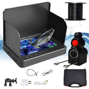 Colitt- Underwater Fishing Camera, Fishing Monitor Underwater Camera with Infrared Night Vision Light, Fishing Monitor Underwater Camera, Ip68 Waterproof, 220° Wide View and 4k Screen(20m/65ft,5in)