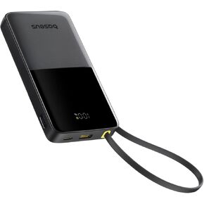 Baseus Portable Charger, 22.5W PD Fast Charging 10000mAh Power Bank, Built-in Braided USB C Cable Battery Pack, Travel Essentials Portable Phone Charger for iPhone 16 Pro, iPad,S25/S24 etc