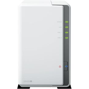 Synology DiskStation DS223j NAS Server with RTD1619B 4-Core 1.7GHz CPU, 1GB Memory, 20TB HDD Storage, 1 x 1GbE LAN Port, DSM Operating System
