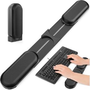 Keyboard Wrist Rest – Adj. Angle & 25" Length, Foldable Memory Foam Ergonomic Support for PC, Laptop, Gaming – Non-Slip, Typing & Mouse Pain Relief