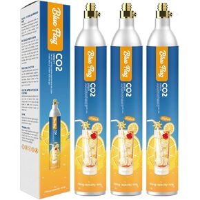 Blue Flag 60L Co2 Carbonator Compatible with Sodastream Appliances (Excluding Art, Terra Seltzer Maker), 14.5oz, Set of 3
