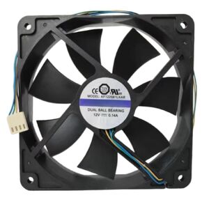 KF1225B1LKAR Fan 12CM for 12V 0.14A 12025 120X120X25MM 4-Wire Cooling Fan