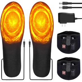 النعال الساخنة | قابلة للشحن 7.4V 2700mAh بطارية | ما يصل إلى 12 ساعة التسخين | زر التحكم في الأزرار تدفئة للرجال والنساء | مثالي للمشي ، والتخييم ، والاستخدام في الهواء الطلق