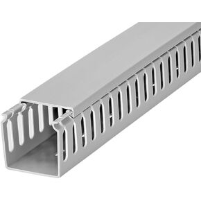 Kable Kontrol Wire Duct Open Cable Cable -Away - 2 "عرض × 2" الارتفاع - 6.5 قدم - 8 PCS/Pack - Gray - PVC Wirce Trough Cover Cover Brider for Onder Desk Industrial Cable Management
