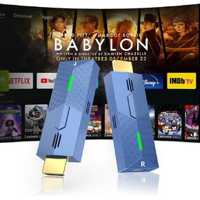جهاز إرسال ومستقبل HDMI اللاسلكي 4K ، موسع HDMI اللاسلكي للبث بسلاسة عالية الدقة من جهاز الكمبيوتر المحمول/الكمبيوتر/التلفزيون لمراقبة/تلفزيون/جهاز عرض ، فك تشفير 4K 1080 بكسل خارج