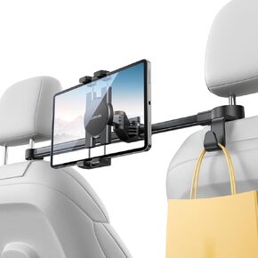 Moyroom Car Tablet Mount ، [Arm Extension Arm] iPad headrest Stand للمقعد الخلفي ، جبل سيارة أجهزة الكمبيوتر اللوحي لأجهزة iPad Pro ، Air ، Mini ، Tab Galaxy ، Kindle Fire HD ، Switch OLED ، 4.7-13 "الأجهزة