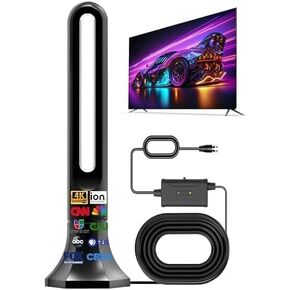 2025 TV Antenna for Smart and Old TVs, Upgraded Full 360° Signal Reception Digital Antenna for Local Channels, HD Antenna Support 4K 1080p with Signal Booster Digital HD Indoor & Outdoor