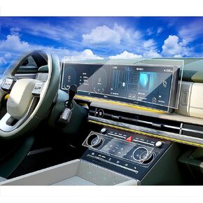 6pcs 2024 2025 Hyundai Santa Fe Screen Protector & AC Climate Film for 2025 2024 Hyundai Santa Fe SE SEL XRT Limited Calligraphy Hybrid Dual 12.3Inch Plastic Screen Protector Touchscreen
