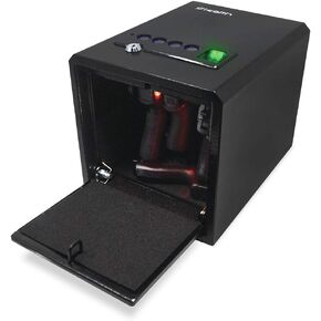 Stealth Biometric Handgun Hanger Safe Quick Access Pistol Security Box CA DOJ Approved