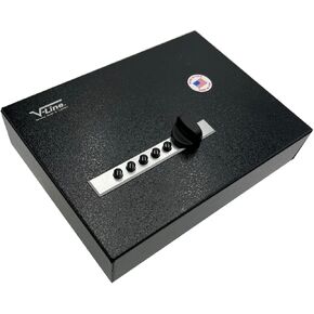 V-Line Compact Keyless Gun Safe, CA DOJ Certified Portable Quick Access Pistol Safe for a Handgun and Ammo. Mechanical Lock. Great for Single Handgun When Traveling.