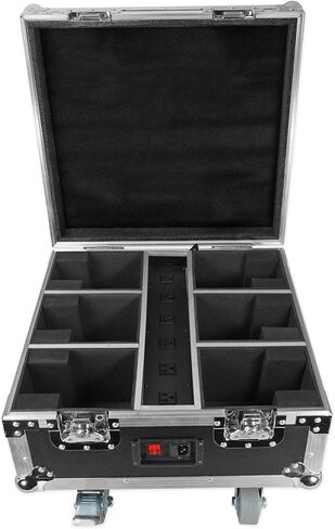 Rockville WEDGE CHARGE CASE Charging Case for (6) RockWedge LED PAR Lights, Built-In Power Strip, Foam Padding, Stackable Design, for Mobile DJs and Venues in Kuwait