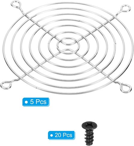 PATIKIL 41mm Filter Grill with Screws, 5 Pack Chrome Plated Iron Frame Ventilator Grill Protector Mesh Dustproof Case Cover for Computer, Fan, Silver Tone in Saudi Arabia