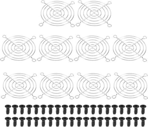 PATIKIL 79mm Filter Grill with Screws, 10 Pack Chrome Plated Iron Frame Ventilator Grill Protector Mesh Dustproof Case Cover for Computer, Fan, Silver Tone in Saudi Arabia