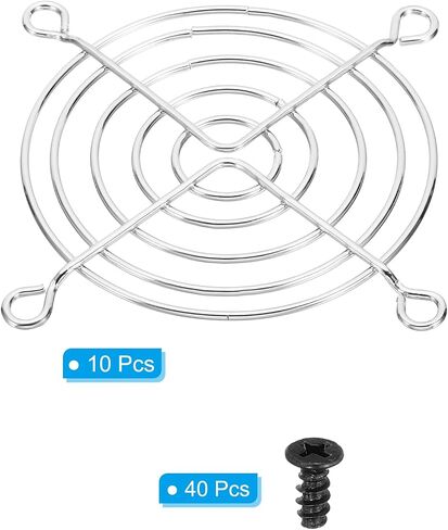PATIKIL 79mm Filter Grill with Screws, 10 Pack Chrome Plated Iron Frame Ventilator Grill Protector Mesh Dustproof Case Cover for Computer, Fan, Silver Tone in Saudi Arabia