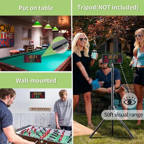 لوحة نتائج رقمية محمولة LED مع ساعة مؤقت، لوحة نتائج إلكترونية تعمل بالبطارية مع جهاز تحكم عن بعد، لوحة نتائج كرة السلة مع ساعة للتسديد، ثقب الذرة/بينج بونج/حارس نقاط البيسبول، داخلي وخارجي in Kuwait