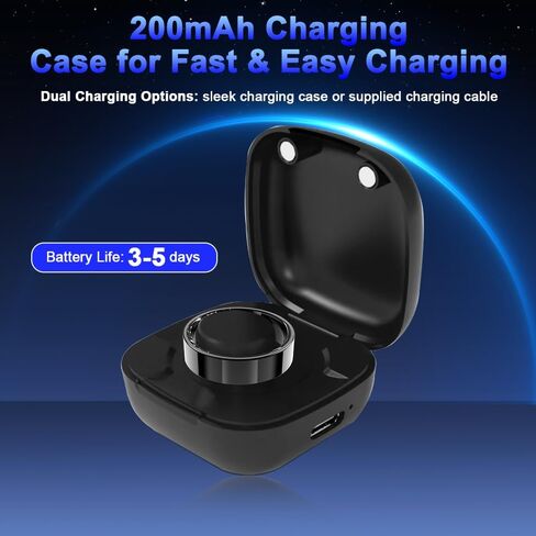 Black 13# Smart Ring Health Tracker ، حلقة صحية للاتصال بلوتوث للنساء ، حلقة اللياقة البدنية IP68 مع التحكم في الإيماءات ، يتتبع معدل ضربات القلب/ضغط الدم/SPO2/النوم in Kuwait