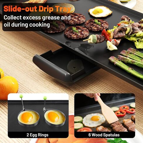 LDAILY Extra Large Nonstick Electric Griddle, Teppanyaki Grill BBQ W/ 4 Adjustable Temperature, Even Heating & Handles, Long Table Top Pancake Griddle Grill for Indoor & Outdoor Party, Camping（35’’） in Kuwait