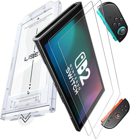 Lisen for Nintendo Switch 2017 Screen Protector [2025 Upgrade] (Anti-Glare & Auto Dust-Elimination) Screen Switch Glass [أطول دائمة] تغطية كاملة ، 2 حزمة in Saudi Arabia