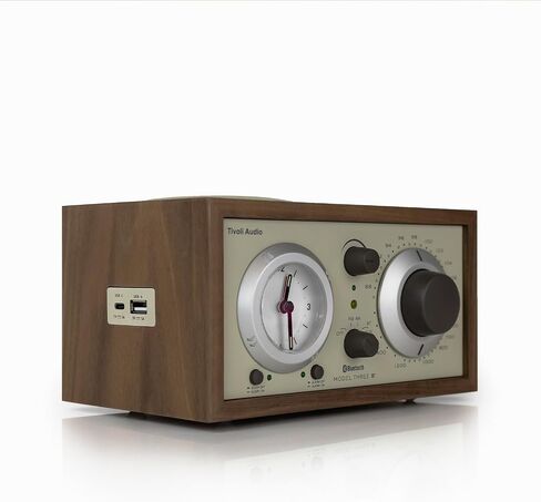 Tivoli Audio Model Three Bluetooth Clock Radio with USB-A & USB-C Charging Ports (Black Ash/Silver) in Kuwait