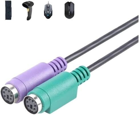 1pcs USB Male to 6Pin 6 Pin for PS/2 Female Extension Cable Y Splitter Adapter Connector for Keyboard Scanner in Saudi Arabia