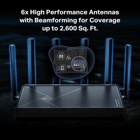 TP-Link Tri-Band BE9700 WiFi 7 Router Archer BE600 | 10G WAN/LAN +2.5G WAN/LAN +3× 2.5G LAN Ports, New 320Mhz Channel | Covers up to 2,600 Sq. ft and 120 Devices|VPN, HomeShield for Network Security in Kuwait
