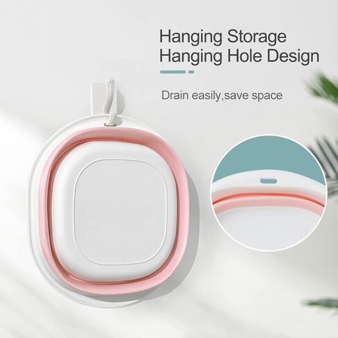 Hershii قابلة للطي قابلة للطي قابلة للطي الغسيل قابلة للطي الحوض الطبق المحمول منظم اللون تباين الحاوية توفير مساحة تخزين للتنظيف المنزلي المشي لمسافات طويلة نزهة in Kuwait