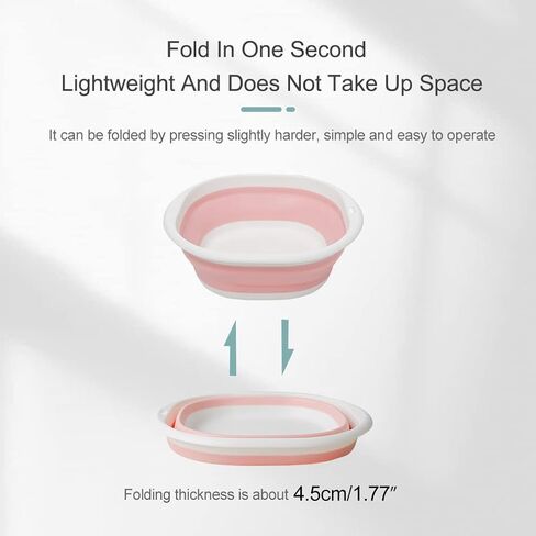 Hershii قابلة للطي قابلة للطي قابلة للطي الغسيل قابلة للطي الحوض الطبق المحمول منظم اللون تباين الحاوية توفير مساحة تخزين للتنظيف المنزلي المشي لمسافات طويلة نزهة in Kuwait