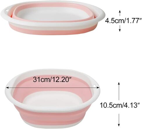 Hershii قابلة للطي قابلة للطي قابلة للطي الغسيل قابلة للطي الحوض الطبق المحمول منظم اللون تباين الحاوية توفير مساحة تخزين للتنظيف المنزلي المشي لمسافات طويلة نزهة in Kuwait