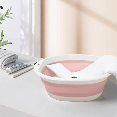 Hershii قابلة للطي قابلة للطي قابلة للطي الغسيل قابلة للطي الحوض الطبق المحمول منظم اللون تباين الحاوية توفير مساحة تخزين للتنظيف المنزلي المشي لمسافات طويلة نزهة in Kuwait