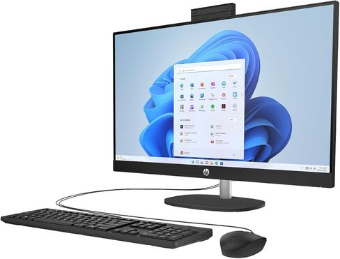 HP 27" All-in-One Desktop Computer, FHD Touch Screen, Intel Ultra 7 155U Processor, Intel IrisX Graphics, 32 GB DDR5, 1 TB SSD, Wired KB & Mouse, Windows 11 Pro,Office Lifetime License w/Accessories in Kuwait