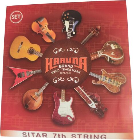 Sitar Strings Karuna Sitar Strings With Sympathetic Tarafdar (7 main) + 3 pcs Mizrab in Kuwait