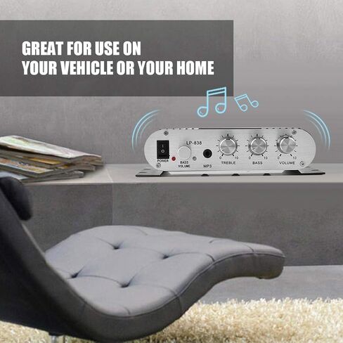 MINI HIFI 2.1 مضخم طاقة ستيريو للسيارة والصوت المنزلي ، ومكبر صوت صوتي منخفض التشويه ومكبر صوت ستيريو سيارة مضغوط (x: li>) in Saudi Arabia