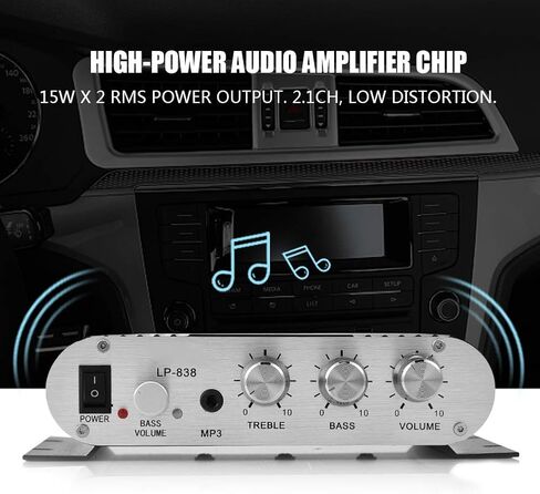 MINI HIFI 2.1 مضخم طاقة ستيريو للسيارة والصوت المنزلي ، ومكبر صوت صوتي منخفض التشويه ومكبر صوت ستيريو سيارة مضغوط (x: li>) in Saudi Arabia