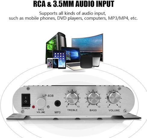 MINI HIFI 2.1 مضخم طاقة ستيريو للسيارة والصوت المنزلي ، ومكبر صوت صوتي منخفض التشويه ومكبر صوت ستيريو سيارة مضغوط (x: li>) in Saudi Arabia