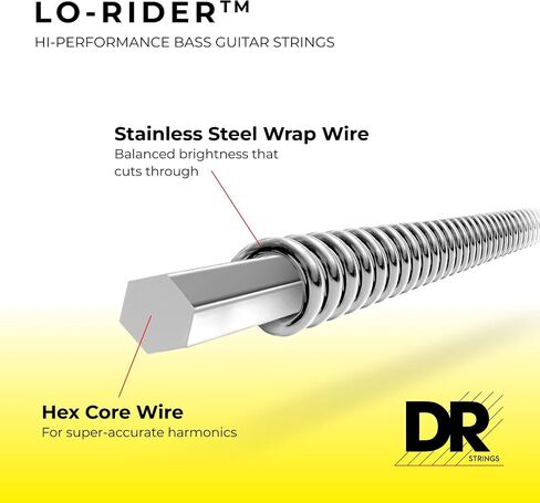 DR Strings Lo-Rider - Stainless Steel Hex Core Bass 45-105 in Saudi Arabia