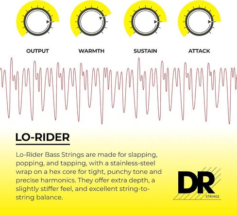 DR Strings Lo-Rider - Stainless Steel Hex Core Bass 45-105 in Saudi Arabia
