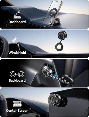Moleroom Magsafe Cup Cup Mount ، حامل الهاتف المغناطيسي الفراغي للسيارة ، و 360 درجة مئوية Magsafe Car Mount For iPhone 16 Pro Max/iPhone 15 14 13 & Android Magsafe Case ، Dark Blue in Kuwait