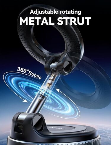 Moleroom Magsafe Cup Cup Mount ، حامل الهاتف المغناطيسي الفراغي للسيارة ، و 360 درجة مئوية Magsafe Car Mount For iPhone 16 Pro Max/iPhone 15 14 13 & Android Magsafe Case ، Dark Blue in Kuwait