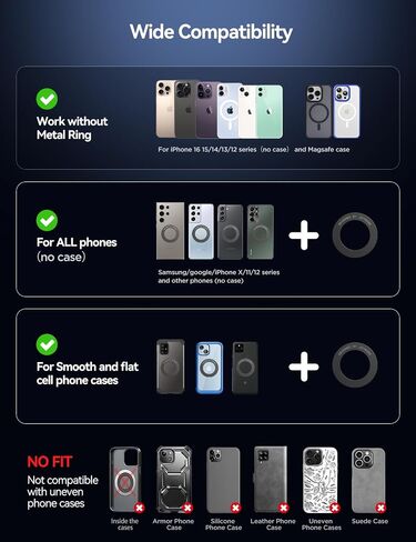 JOYROOM Magsafe Suction Cup Phone Mount, Vacuum Magnetic Phone Holder for Car, 360° Metal Strut Magsafe Car Mount for iPhone 16 Pro Max Plus/iPhone 15 14 13 12 & Android Magsafe Case, Dark Blue in Saudi Arabia
