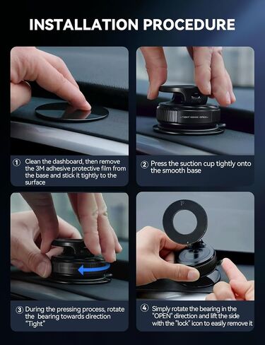 JOYROOM Magsafe Suction Cup Phone Mount, Vacuum Magnetic Phone Holder for Car, 360° Metal Strut Magsafe Car Mount for iPhone 16 Pro Max Plus/iPhone 15 14 13 12 & Android Magsafe Case, Dark Blue in Saudi Arabia